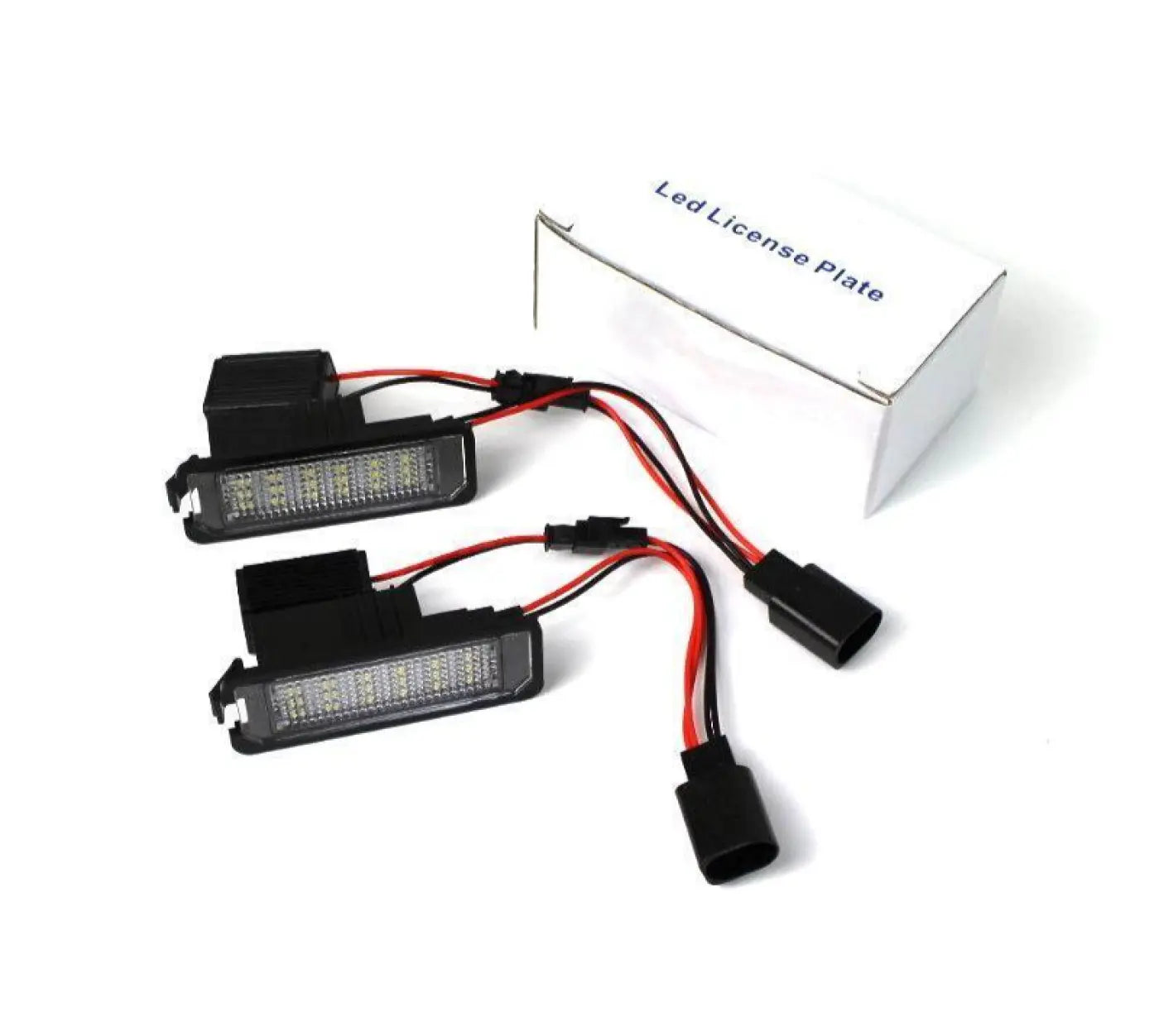 1 Pair Led Bulb License Plate Lights Frame Lamp Skoda Superb Liftback 2008~2014