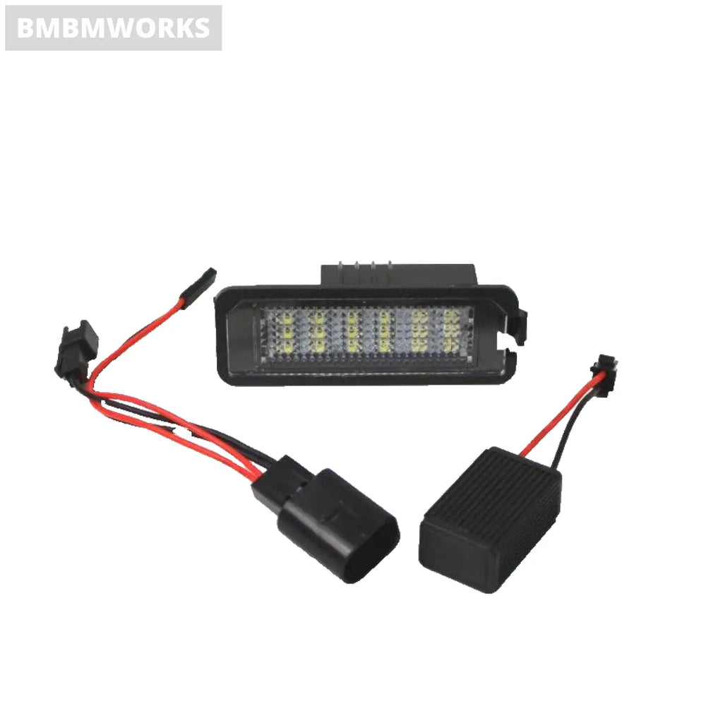 1 Pair Led Bulb License Plate Lights Frame Lamp Skoda Superb Liftback 2008~2014