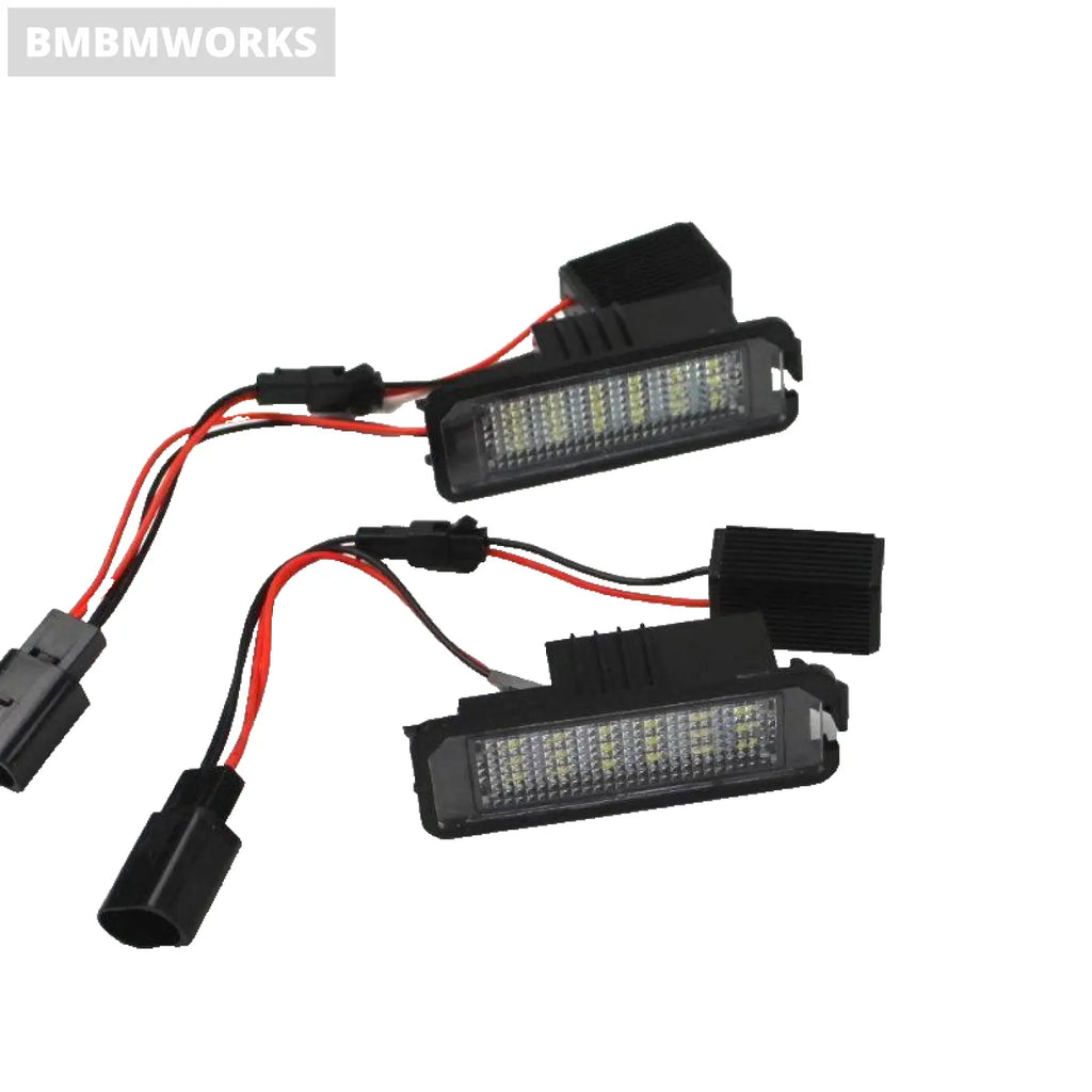 1 Pair Led Bulb License Plate Lights Frame Lamp Skoda Superb Liftback 2008~2014