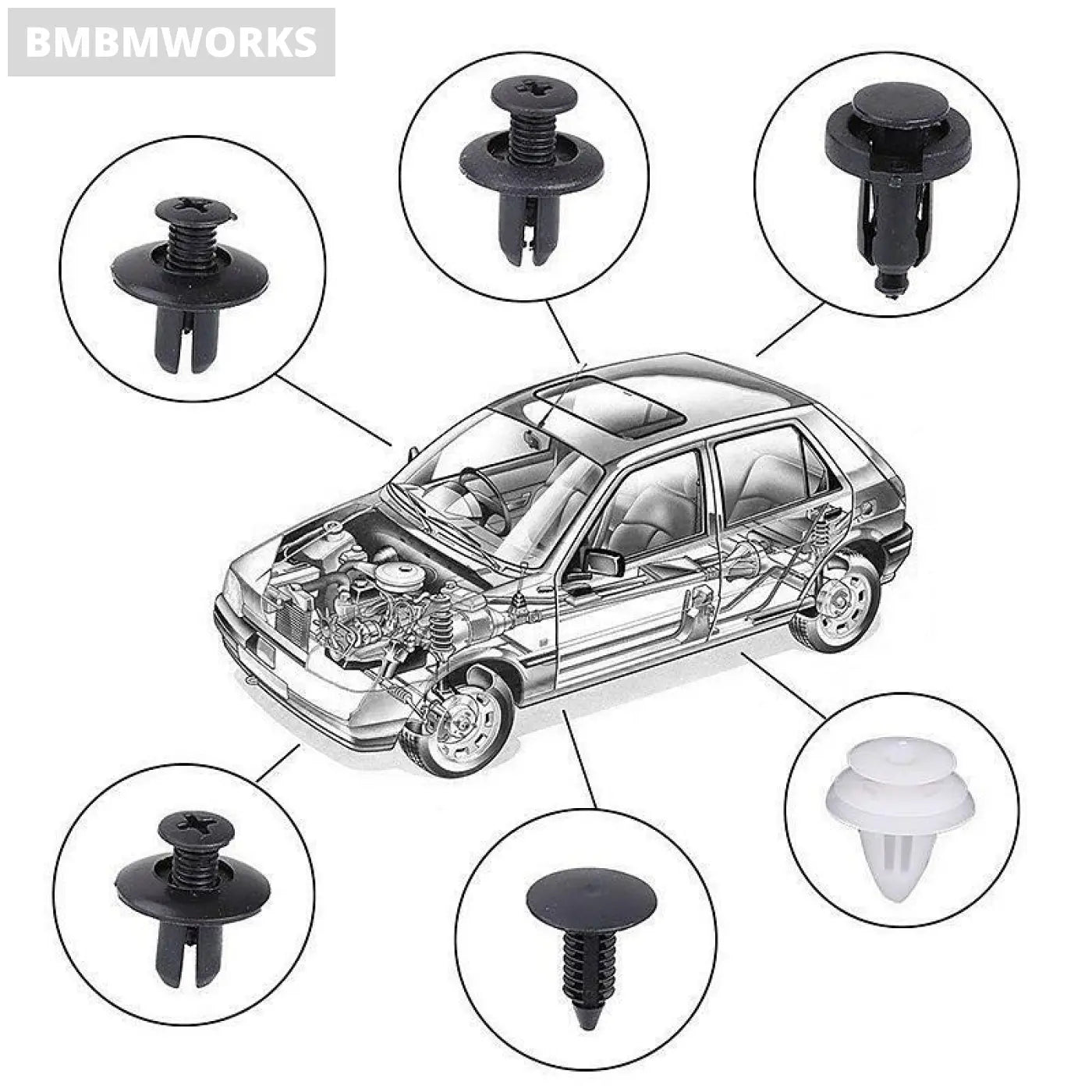 100Pcs Auto Fastener Clip Chevrolet Cruze Aveo Captiva Trax Epica Sail Orlando