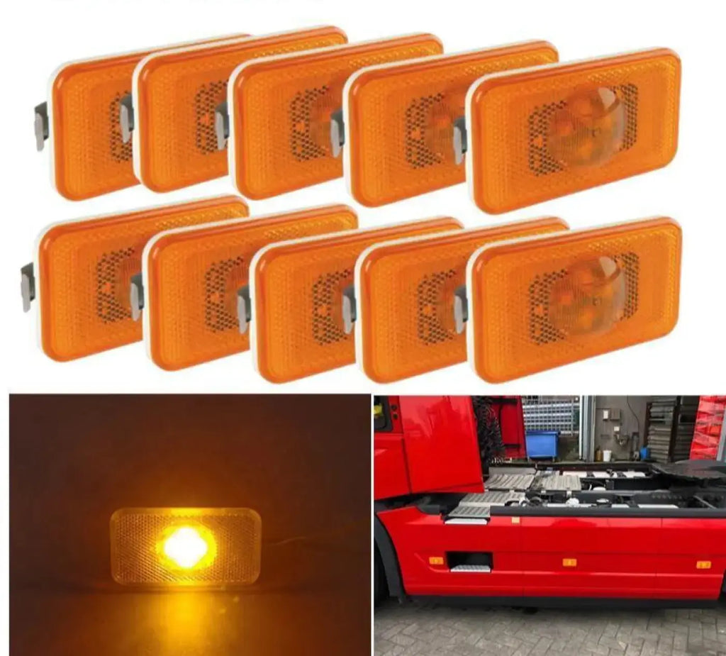 10Pcs 24V Truck Led Amber Side Marker Lights Renault Volvo Fm Fh 20789440