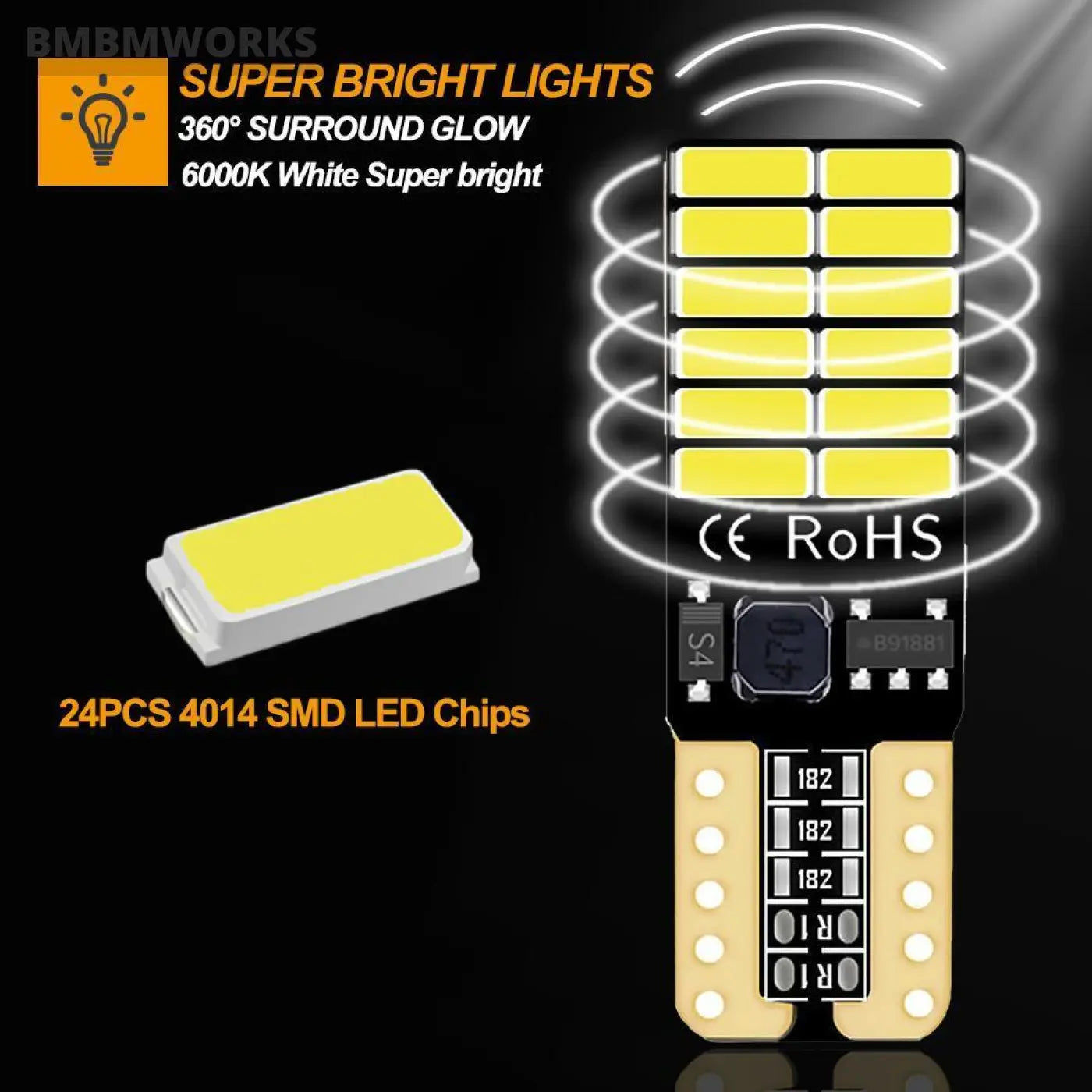 10Pcs Led Light Bulb Canbus Skoda Octavia 2 A7 A5 Armrest Ii Fabia Rapid Superb