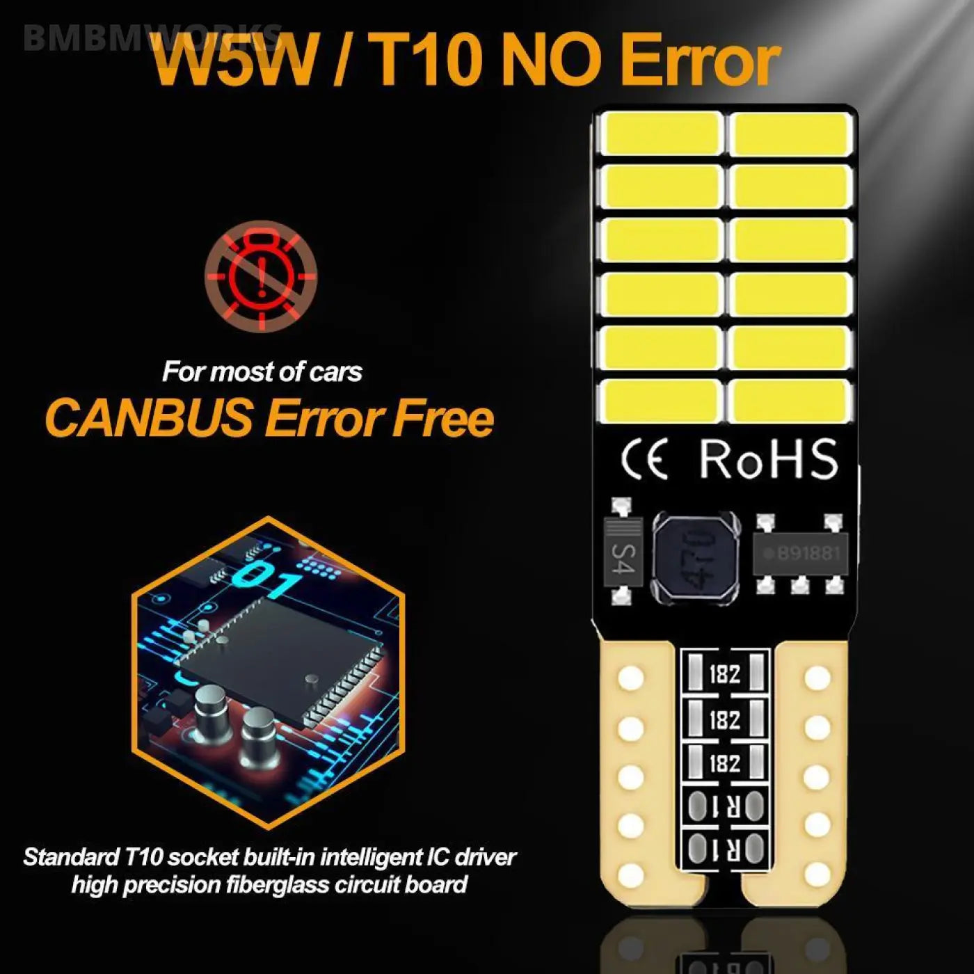 10Pcs Led Light Bulb Canbus Skoda Octavia 2 A7 A5 Armrest Ii Fabia Rapid Superb