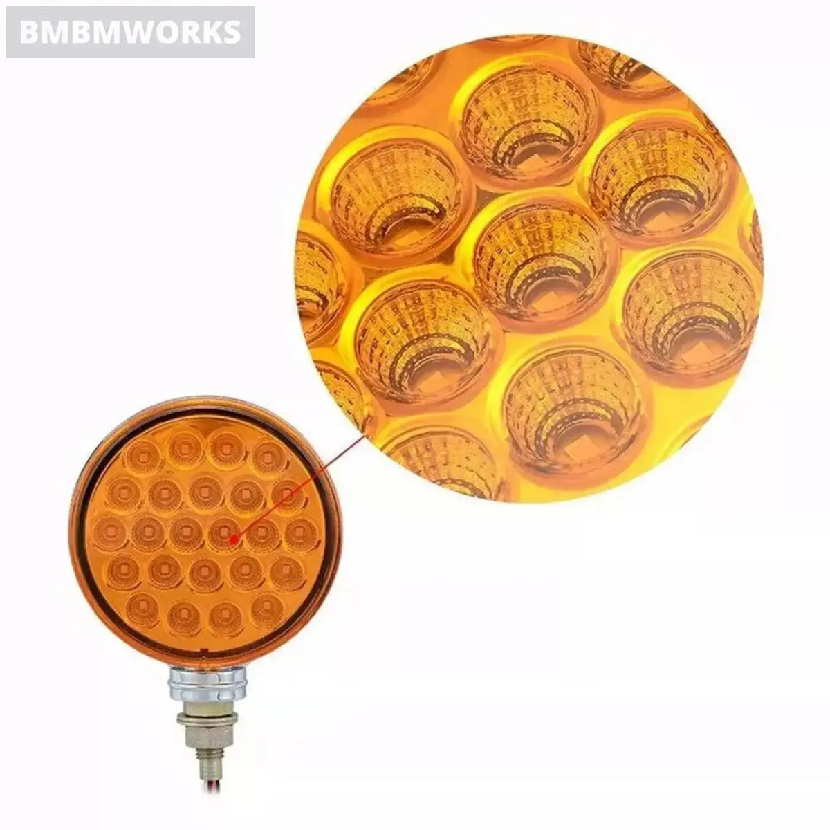 12V 24V 48Led Round Turn Signal Marker Lights Zetor Tractors Trucks Trailers