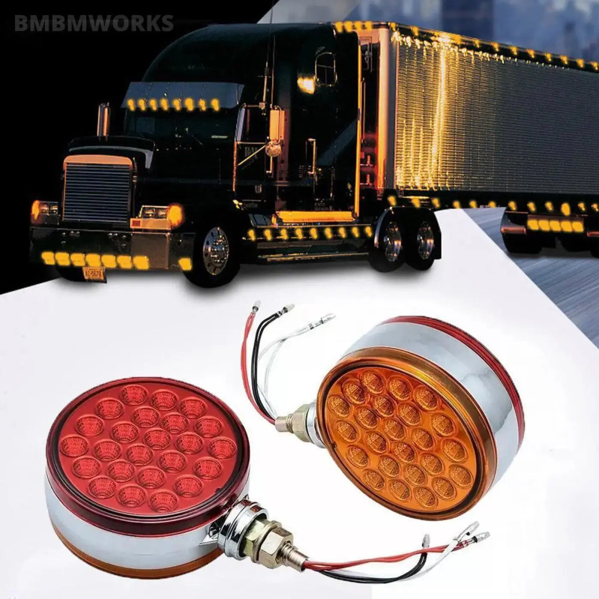 12V 24V 48Led Round Turn Signal Marker Lights Zetor Tractors Trucks Trailers