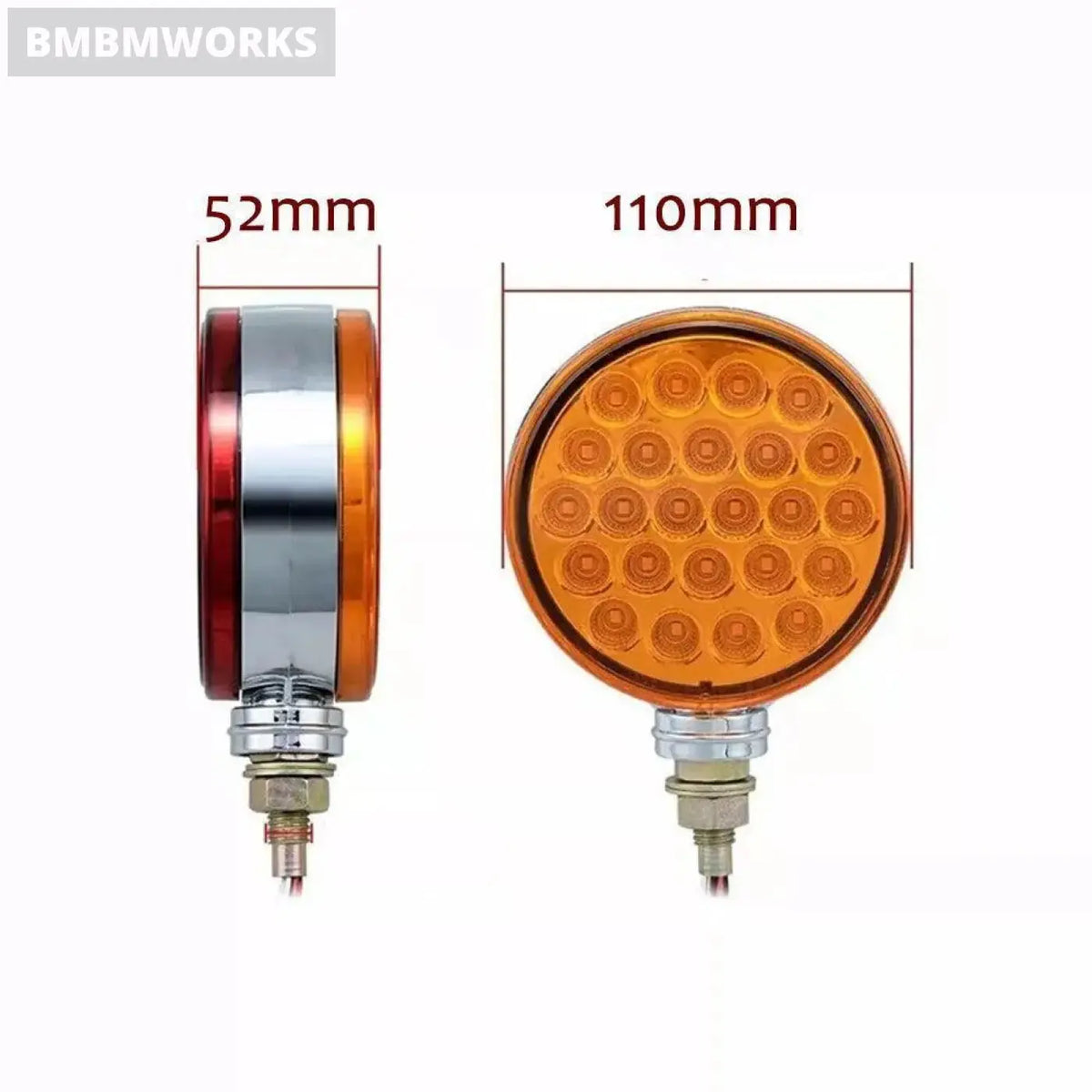 12V 24V 48Led Round Turn Signal Marker Lights Zetor Tractors Trucks Trailers