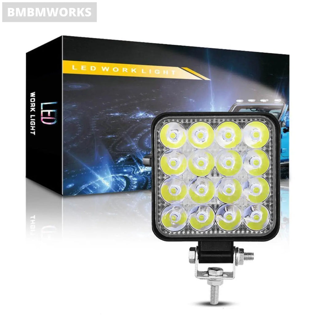 16Led Light Bar Pod Lighting Truck Off Road Tractor Spotlight Night Driving