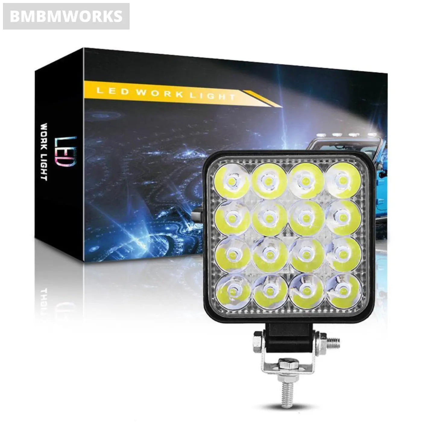 16Led Light Bar Pod Lighting Truck Off Road Tractor Spotlight Night Driving