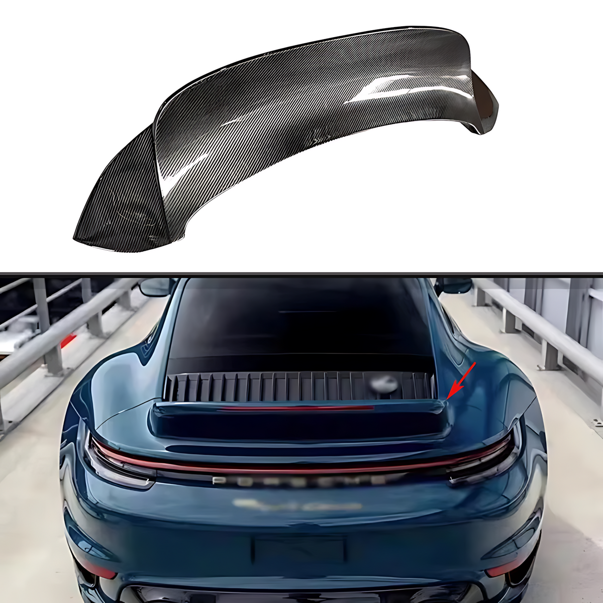 Porsche 911 (992) Carbon Fiber Rear Spoiler – Dry Carbon Ducktail Trunk Wing Upgrade BMBMWORKS