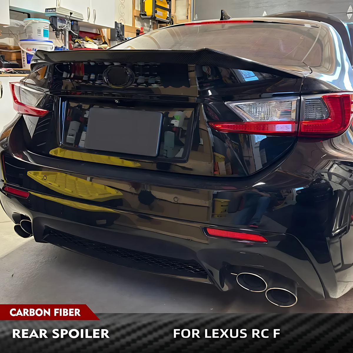 Lexus RC F Carbon Fiber Rear Spoiler (2015–2018) – Gloss Twill Weave Trunk Wing BMBMWORKS