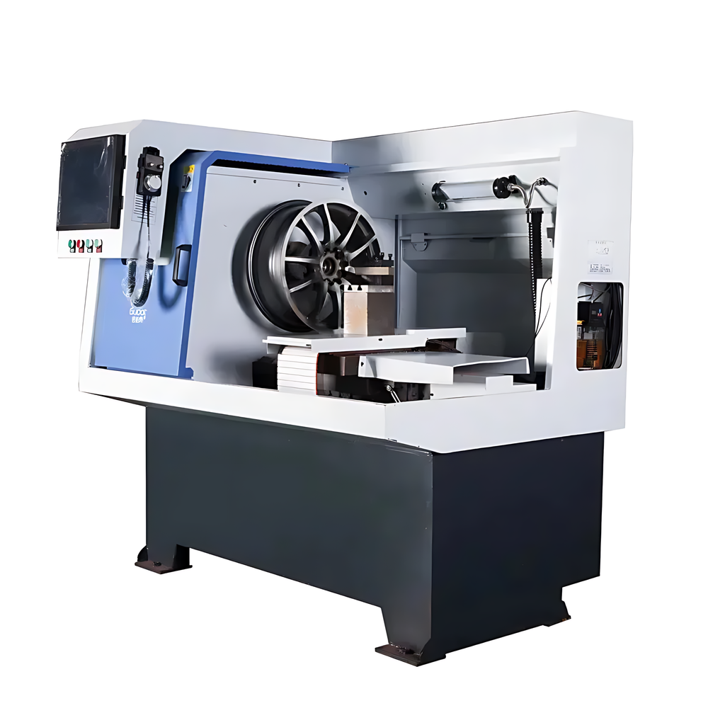 Automatic Alloy Wheel CNC Lathe – 24" Rim Repair & Diamond Cutting Machine, 5.5 kW, 2000 RPM