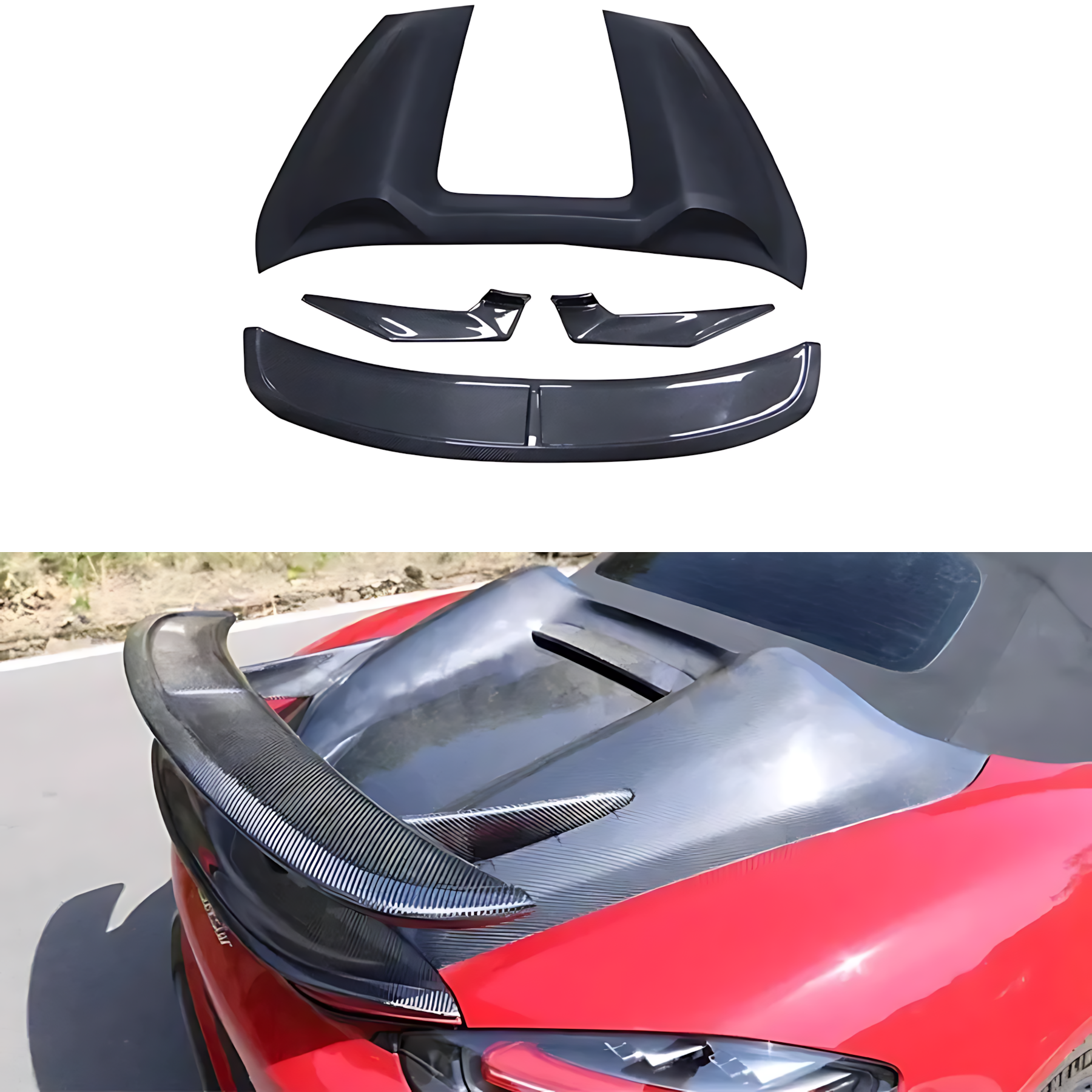 Porsche 718 Cayman & Boxster 2016–2021 Carbon Fiber Ducktail Spoiler – Hump Style Rear Wing Upgrade BMBMWORKS
