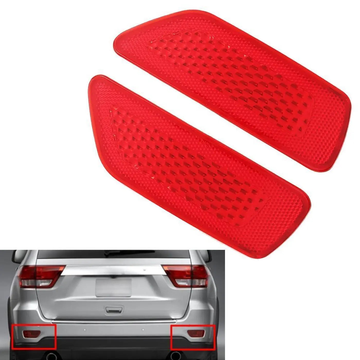 1Pair Rear Bumper Reflector Dodge Journey Jeep Compass Grand Cherokee