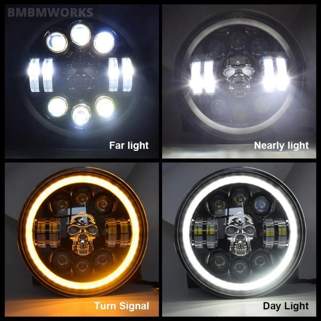 1Pc Led Running Lamp Skull Angel Eyes Jeep Wrangler Lada 4X4 Niva Off Road