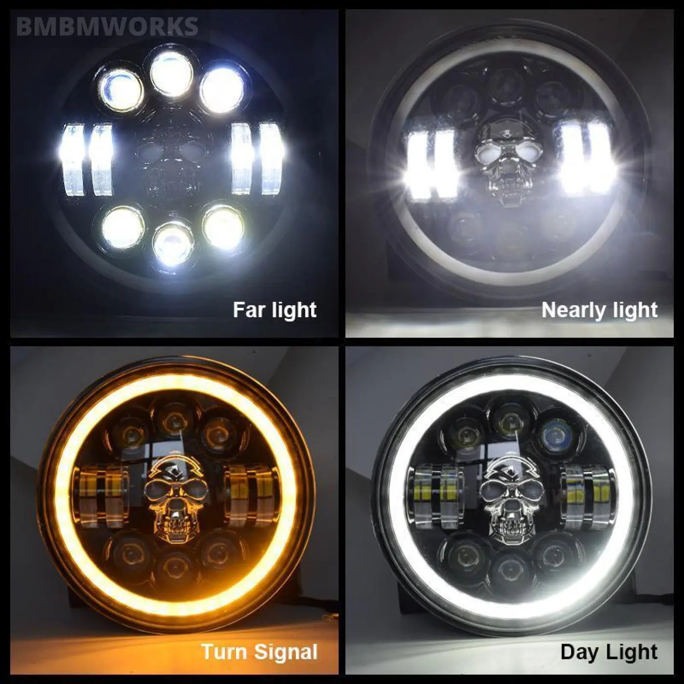 1Pc Led Running Lamp Skull Angel Eyes Jeep Wrangler Lada 4X4 Niva Off Road
