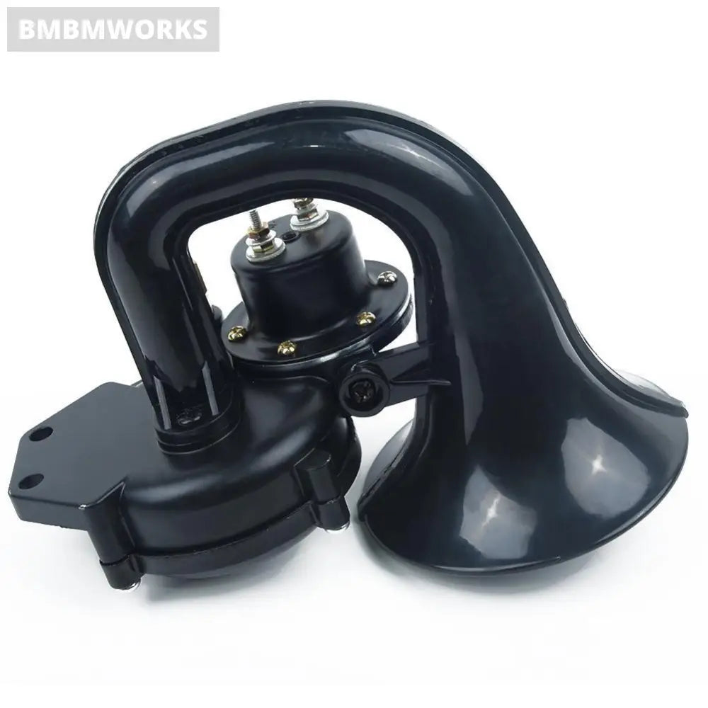 1Pc Truck Horn Scania Volvo Black 48W 24V 300Db Snail Loud Clear Sound