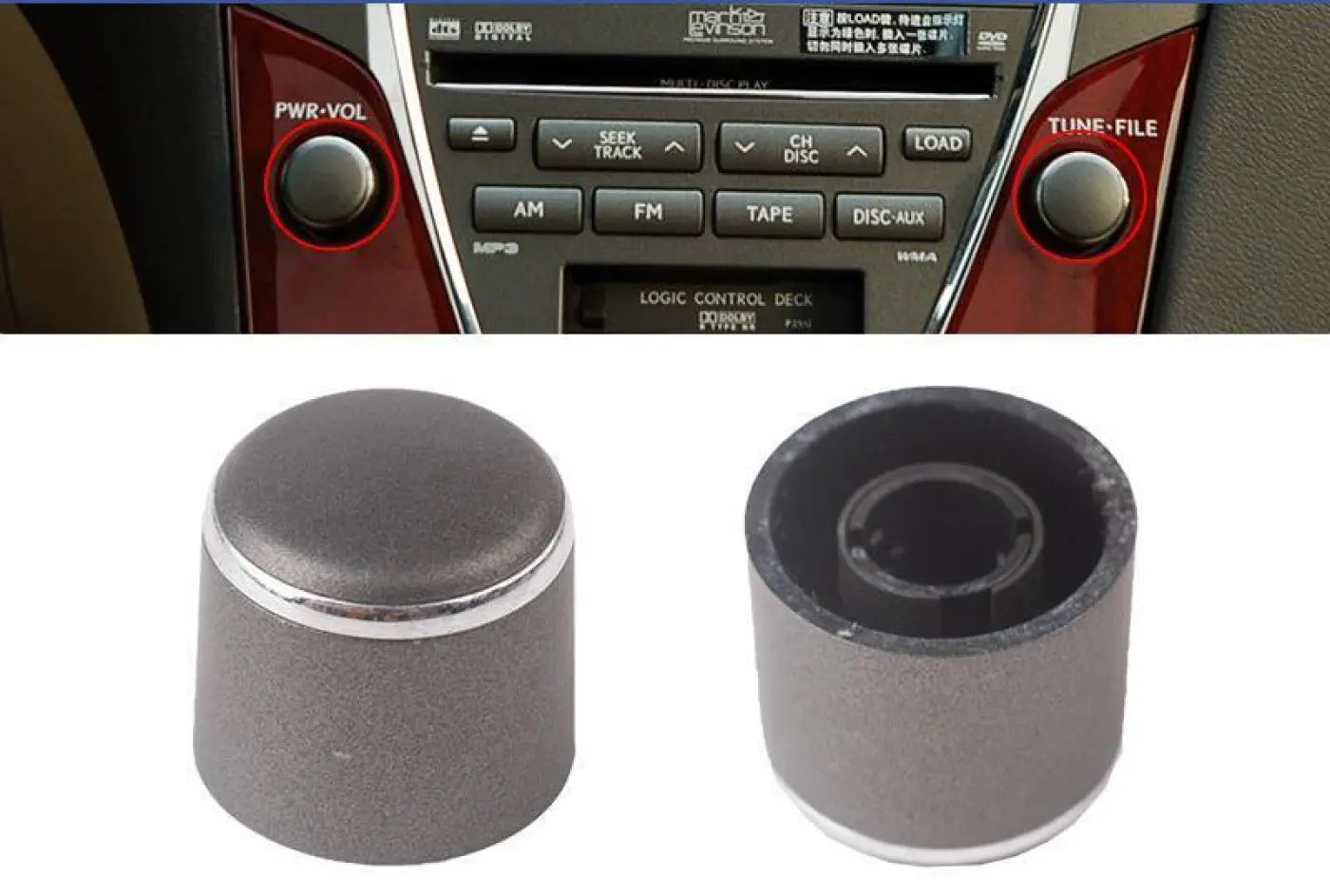 1Pc Volume Button Audio Knob Radio Switch Cover Lexus Es240 Es350