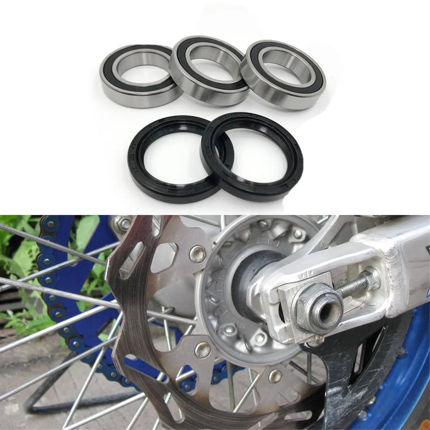 1Set Rear Wheel Hub Oil Seal Bearing Yamaha Yz250F Yz450F Yz250Fx Off-Road Moto