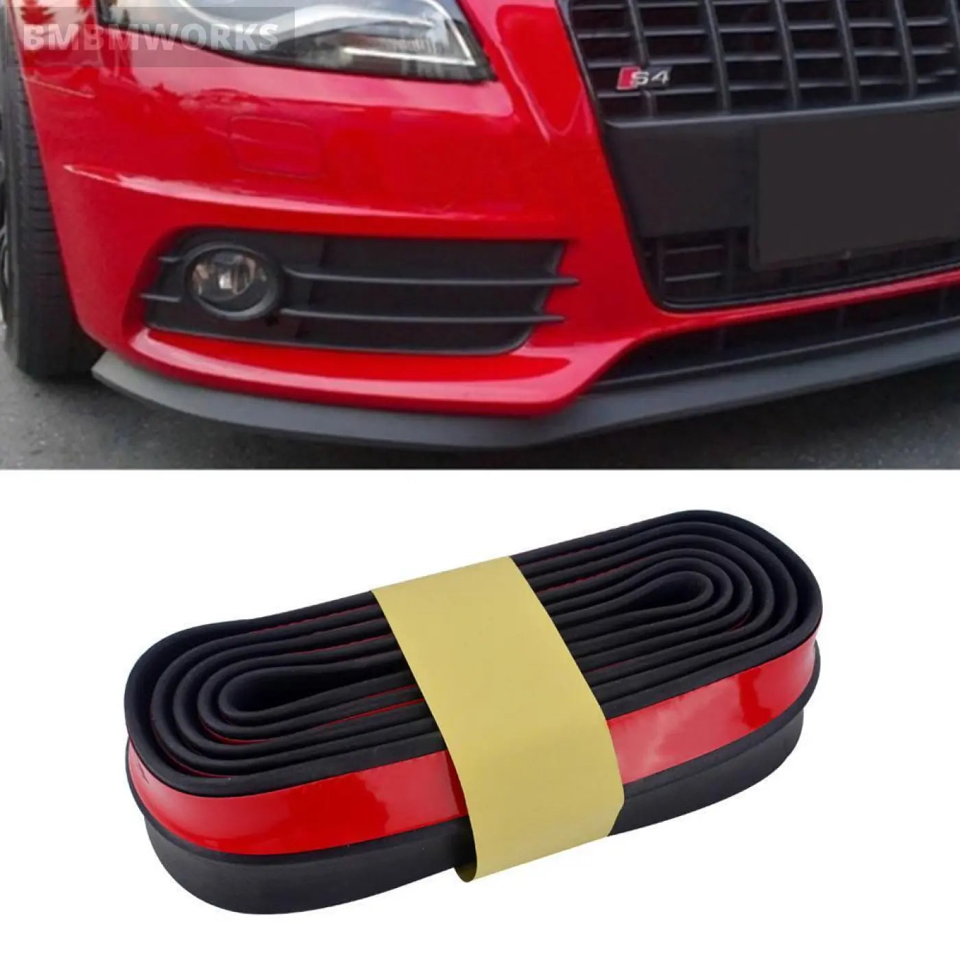 2.5M Bumper Lip Stickers Rubber Protectors Exterior Strip 65Mm Width