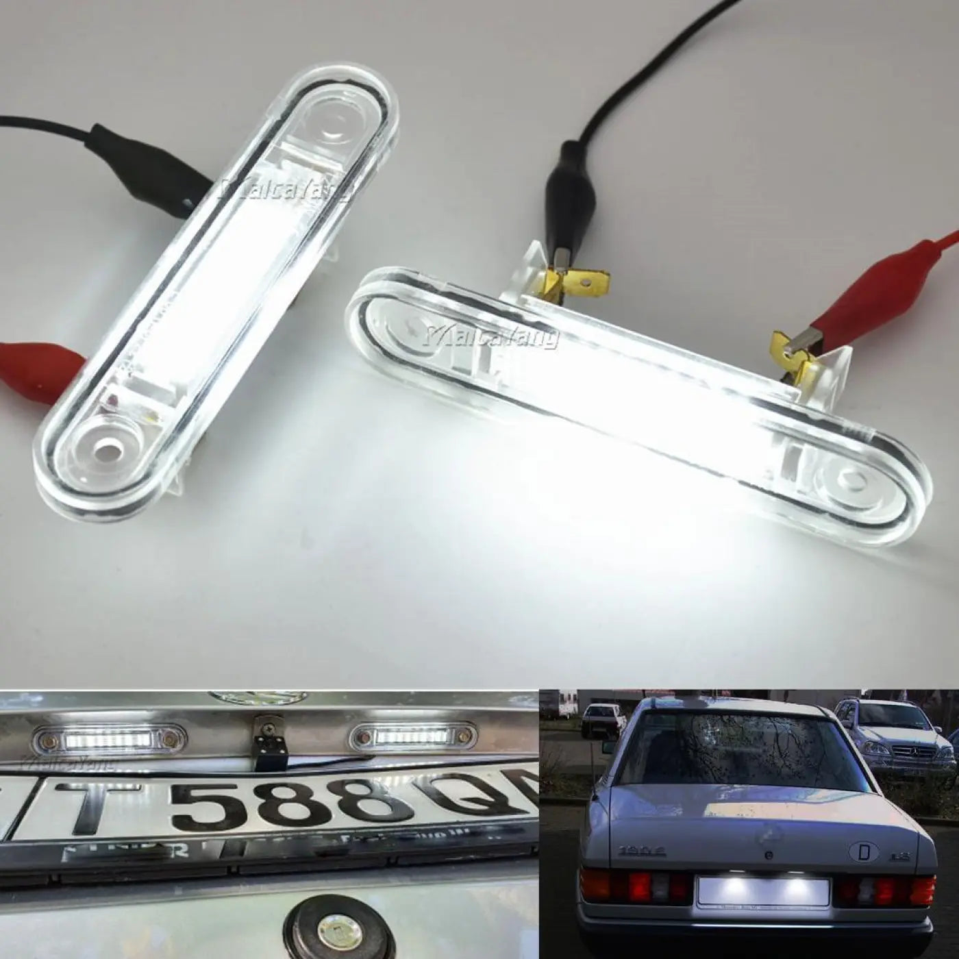 2 Error Free White Led License Number Plate Light Mercedes Mb W124 190 W201 W202