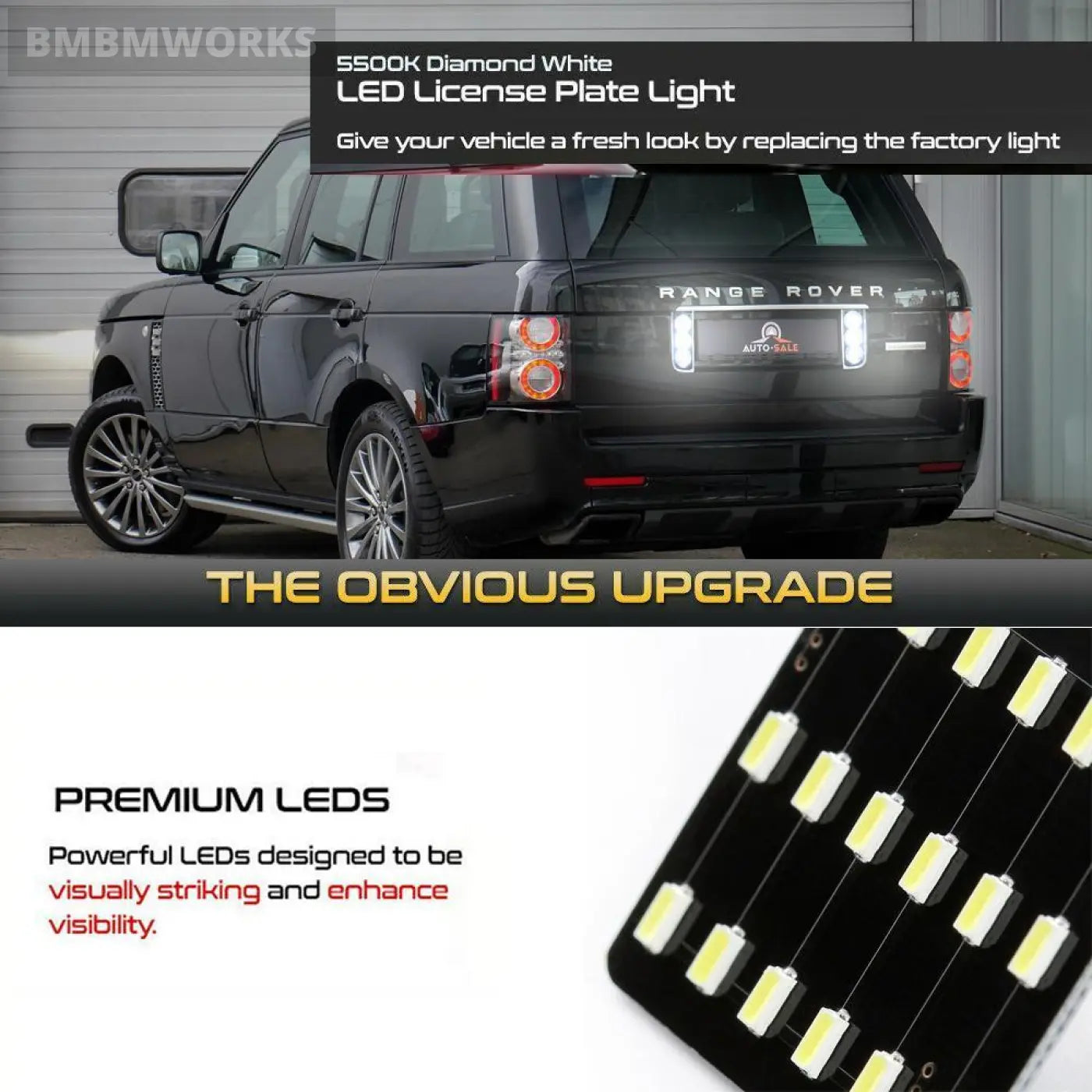 2 Pcs Led Backup Reverse Lights Rear Lamps Land Rover Range L322 Xfd000043