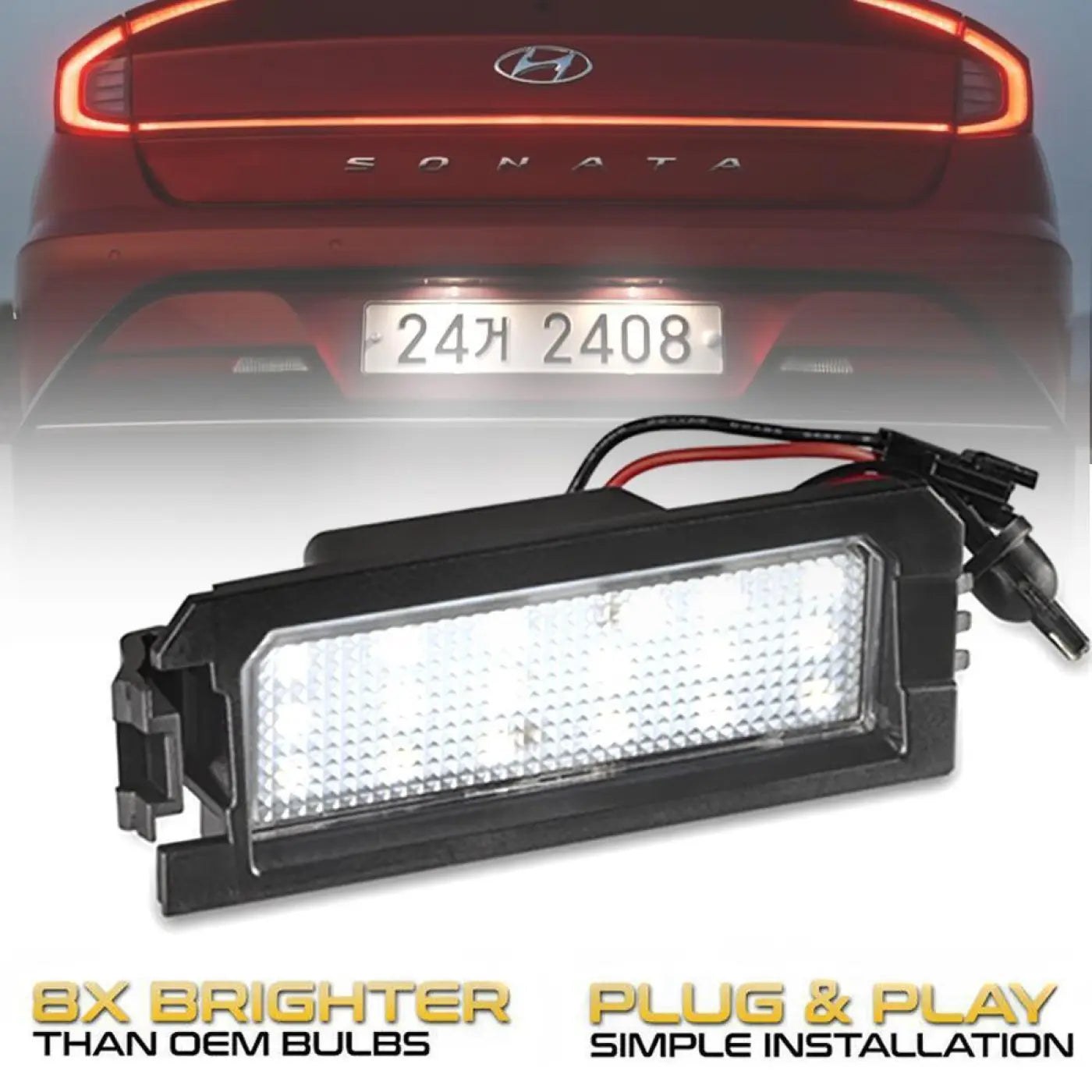 2 Pcs Led Number License Plate Light Kia Rio 4 Niro Cadenza K5 K7 Hyundai I30