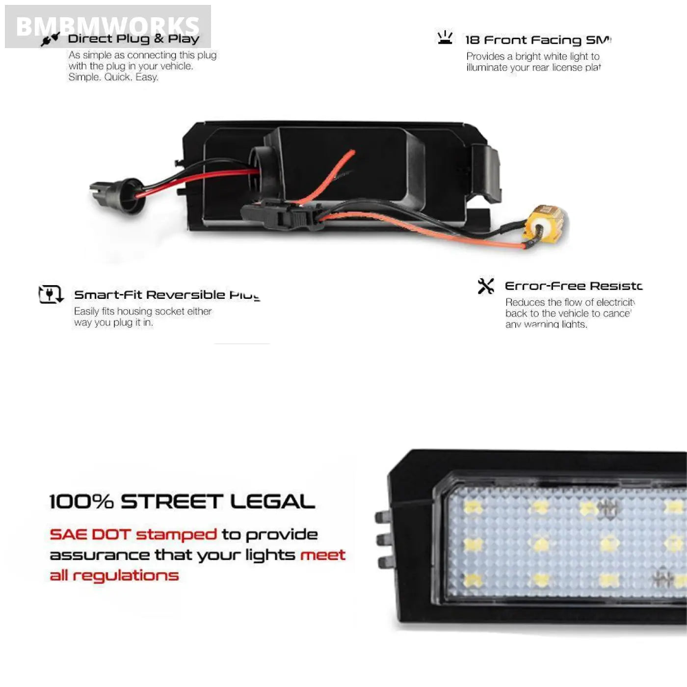 2 Pcs Led Number License Plate Light Kia Rio 4 Niro Cadenza K5 K7 Hyundai I30