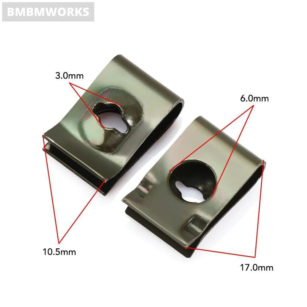 20Pcs Metal U-Type Clips Fastener Bentley Volkswagen Vw Polo Golf 3 Beetle Mk2