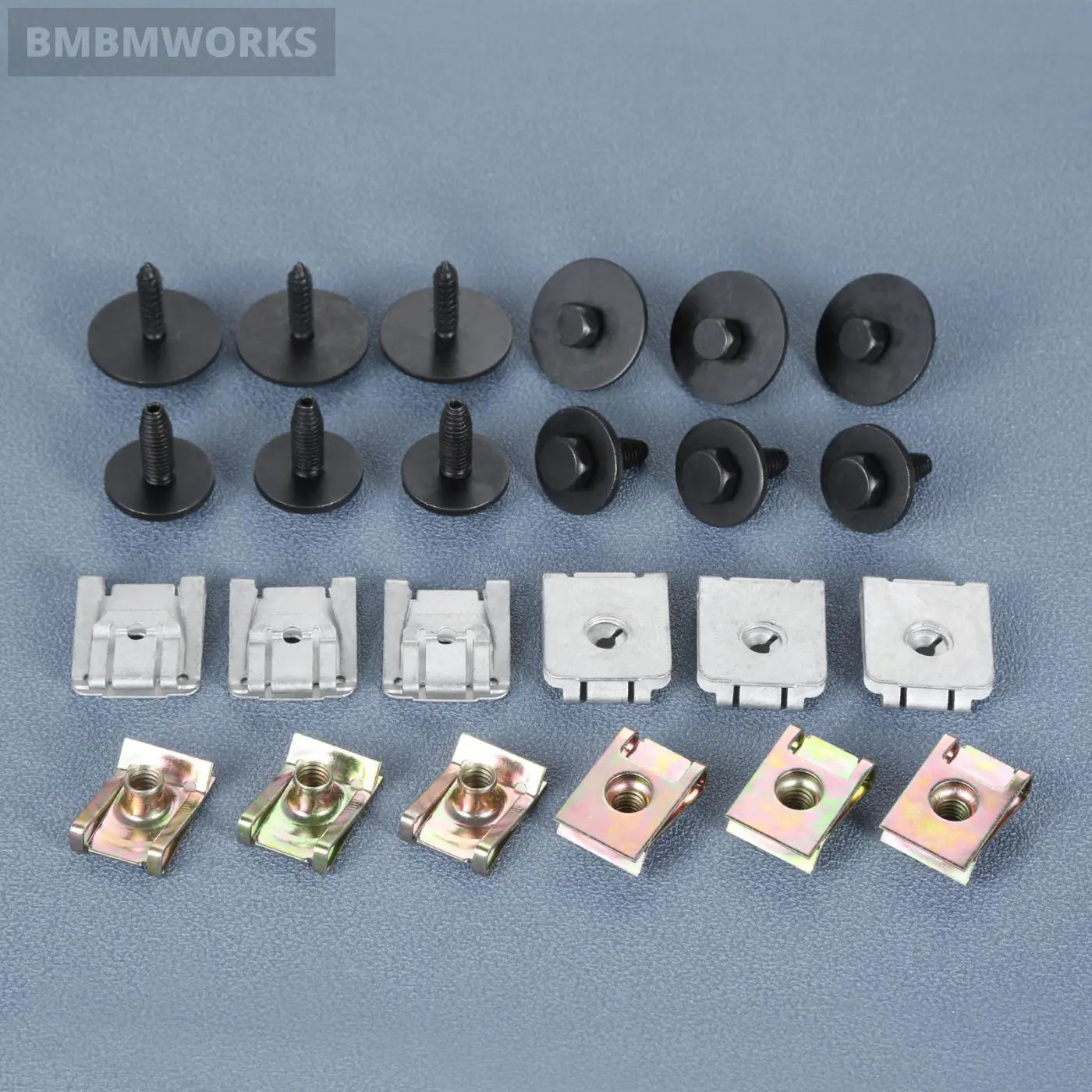 24Pcs Car Engine Under Tray Fixing Clips Screws Cover Guard For Mercedes E Class