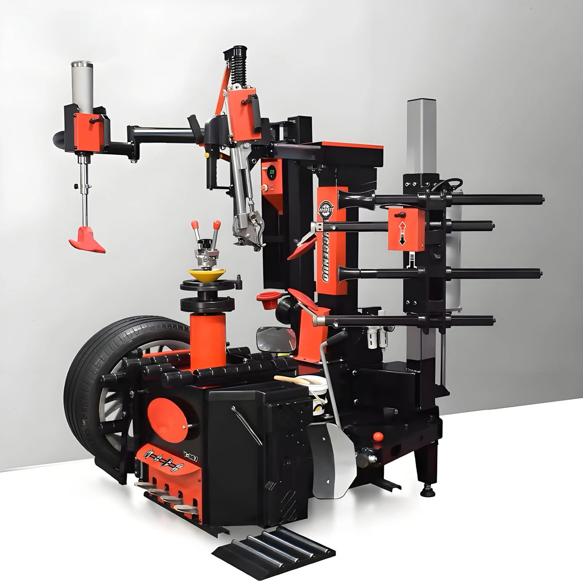 28″ Non-Touch Leverless Tire Changer – 14″–28″ Rims, 43.3″ Max Tire Ø, 1.1 kW (1.5 HP), 110/220 V, 8–10 bar (116–145 psi) BMBMWORKS