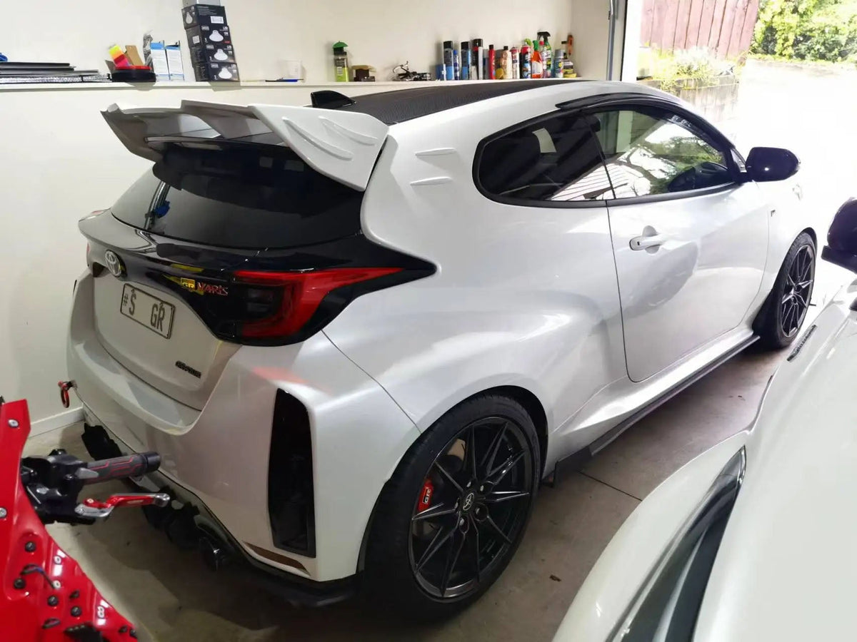 Toyota GR Yaris (2020+) Carbon or Forged Carbon T-Style Roof Spoiler — Rally Legacy in Lightweight Form BMBMWORKS