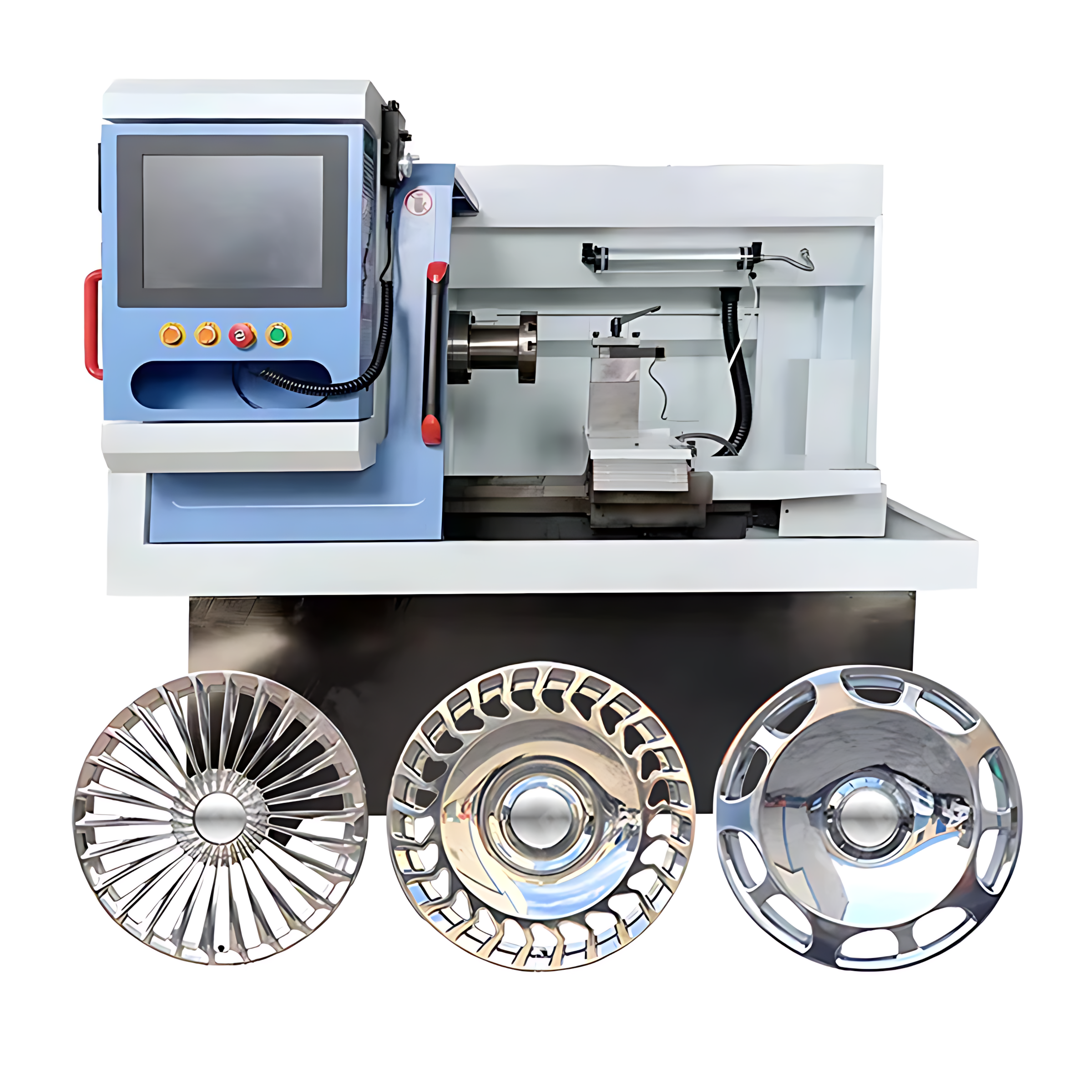 Automatic Alloy Wheel CNC Lathe – 24" Rim Repair & Diamond Cutting Machine, 5.5 kW, 2000 RPM