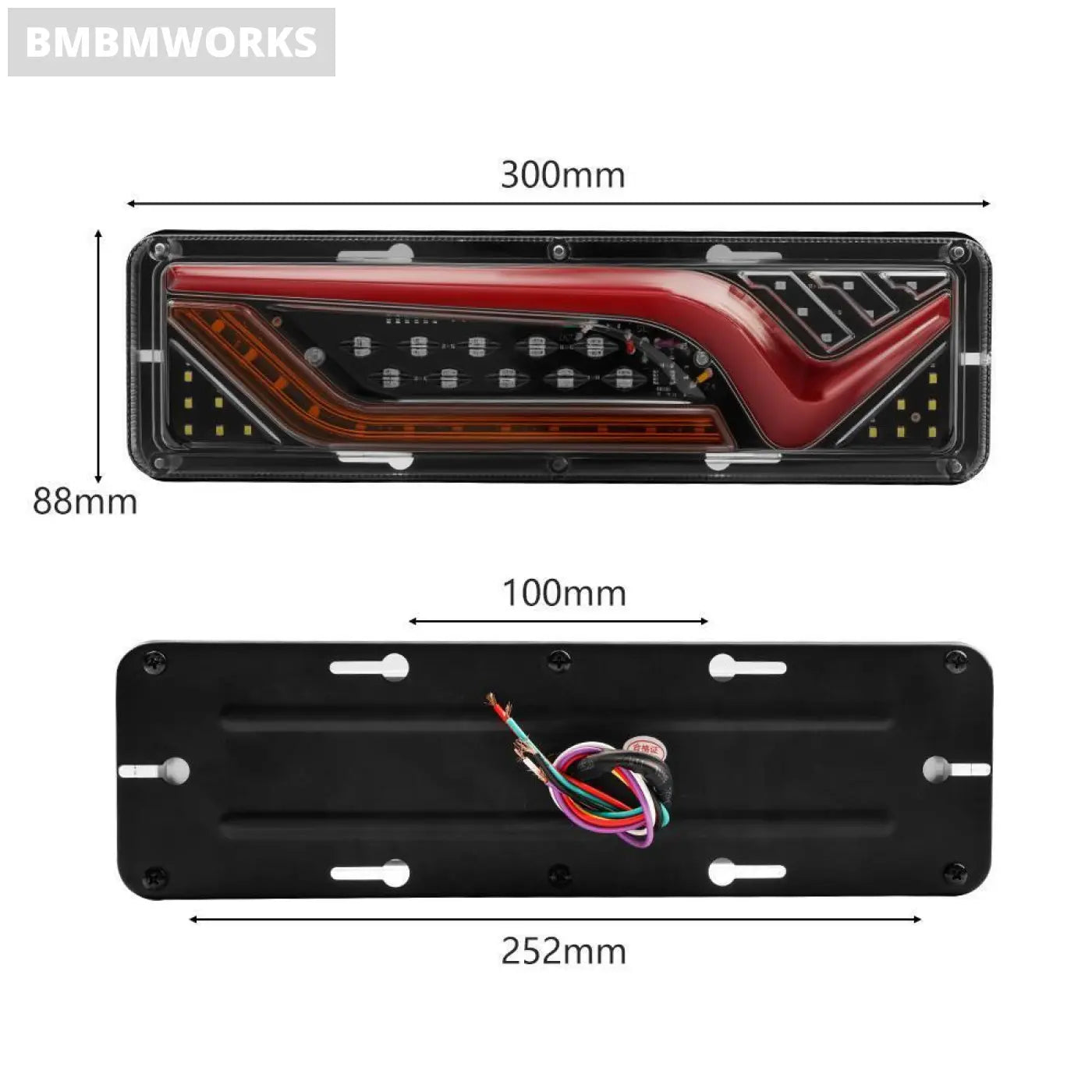 2Pcs 12V-24V Truck Trailer Lights Led Strips Turn Signal Lamp Rear