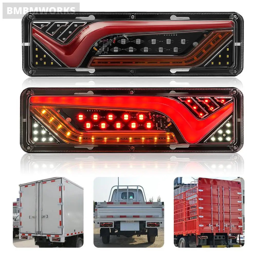 2Pcs 12V-24V Truck Trailer Lights Led Strips Turn Signal Lamp Rear