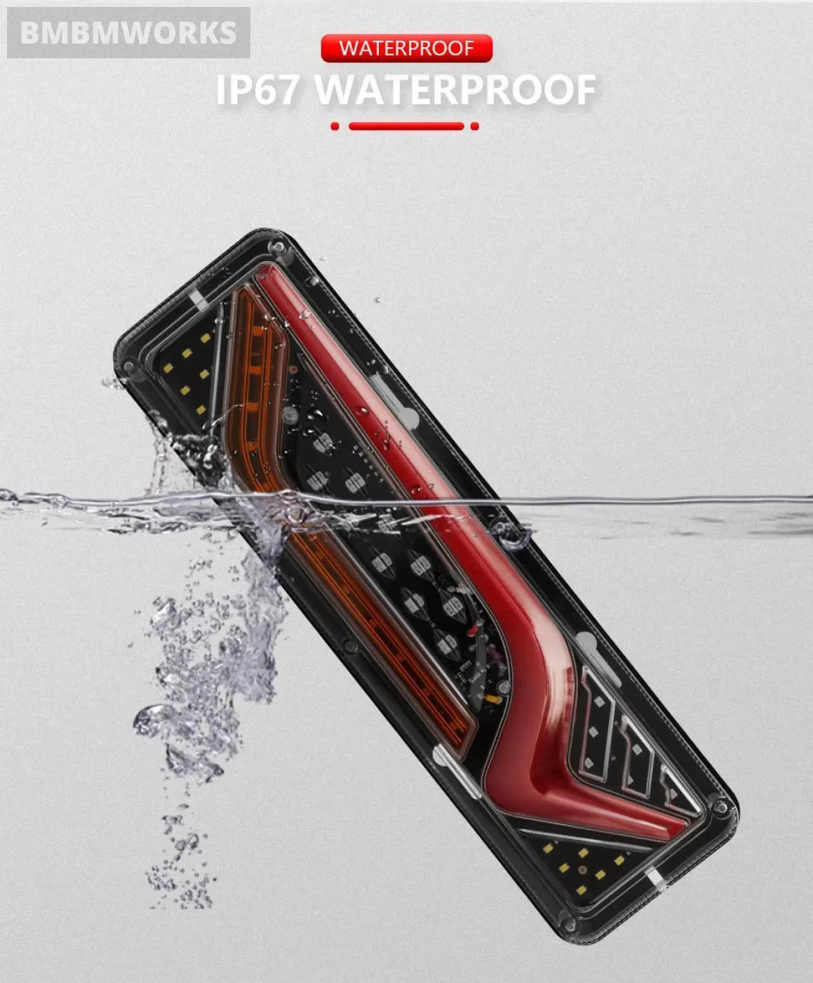 2Pcs 12V-24V Truck Trailer Lights Led Strips Turn Signal Lamp Rear