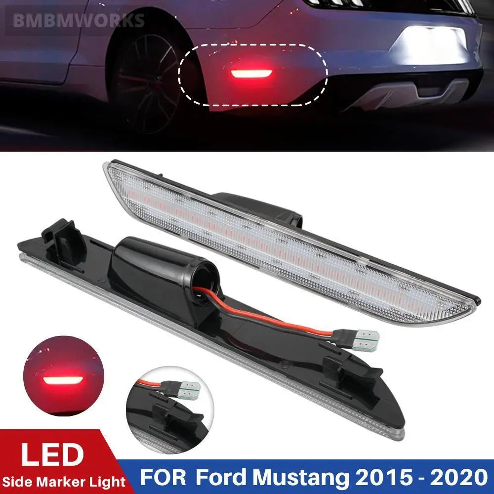 2Pcs 12V Led Side Marker Turn Signal Light Indicator Lamp Ford Mustang 2015-2020