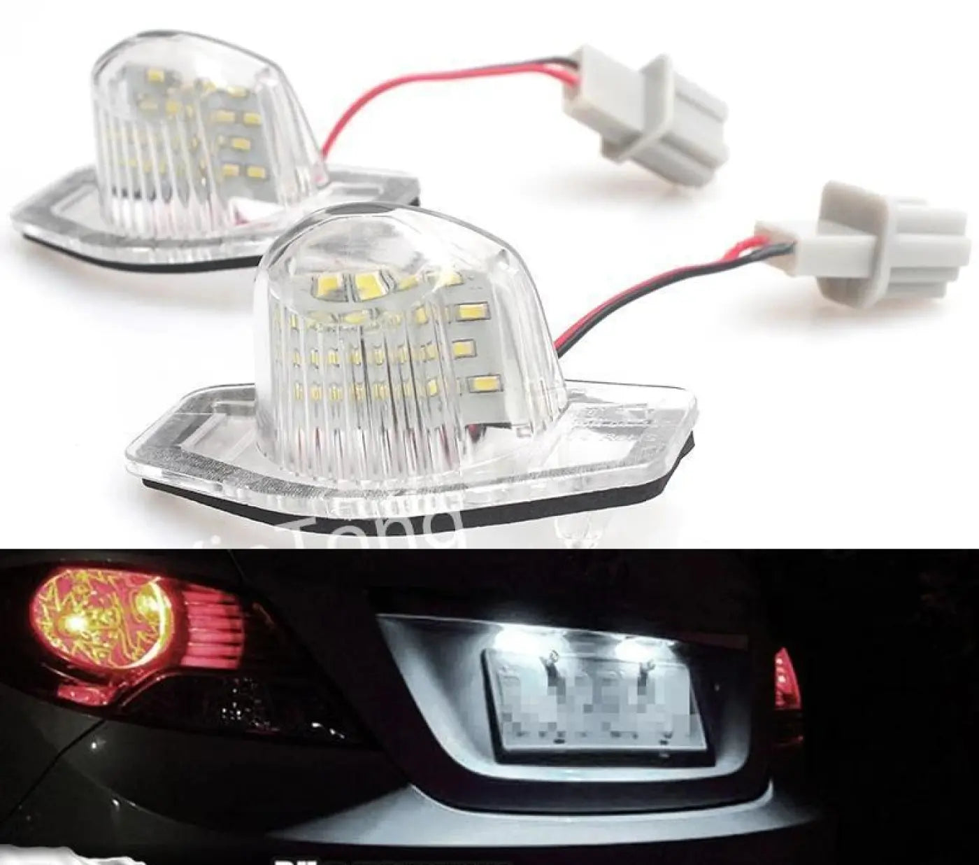 2Pcs 18 Led Number License Plate Light Honda Crv Odyssey Jazz Cr-V Stream 12V