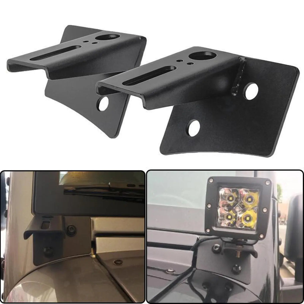 2Pcs A-Pillar Mount Holder Bracket Jeep Wrangler Jk 2007-2016