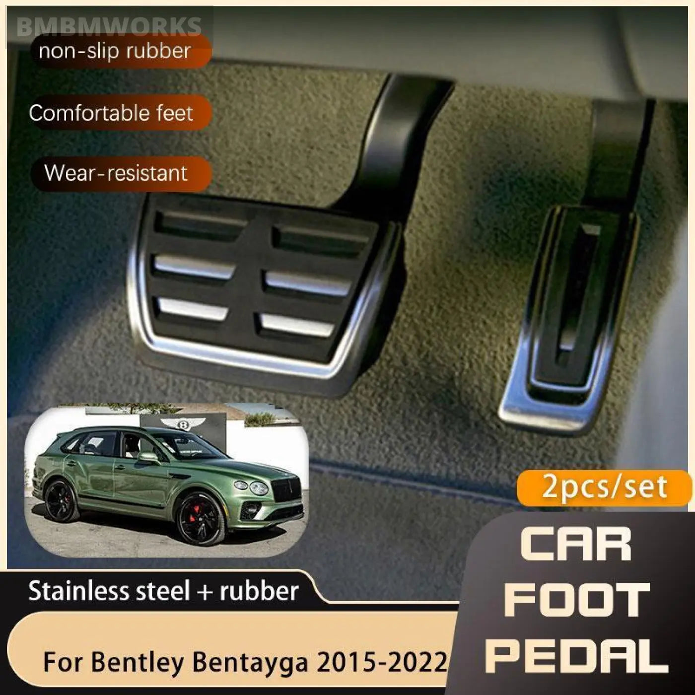 2Pcs Automatic Transmission Pedal Automotive Parts Bentley Bentayga 2015-2022