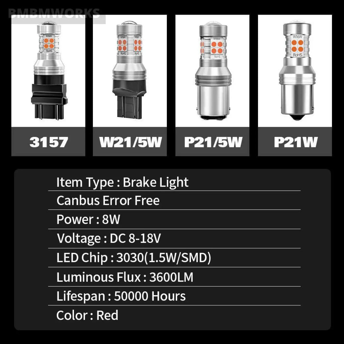 2Pcs Brake Light Bulb Accessories Mitsubishi L200 2015 2016 2017