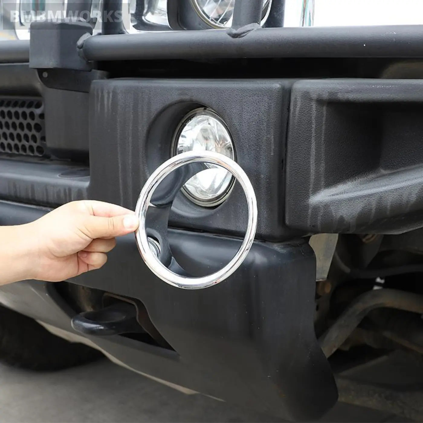 2Pcs Bright Silver Front Fog Lamp Light Molding Rings Trim Hummer H2 2003-2009