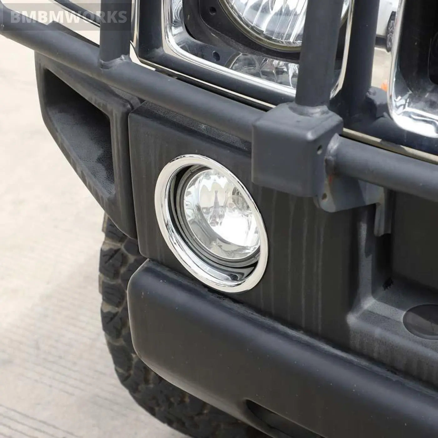 2Pcs Bright Silver Front Fog Lamp Light Molding Rings Trim Hummer H2 2003-2009