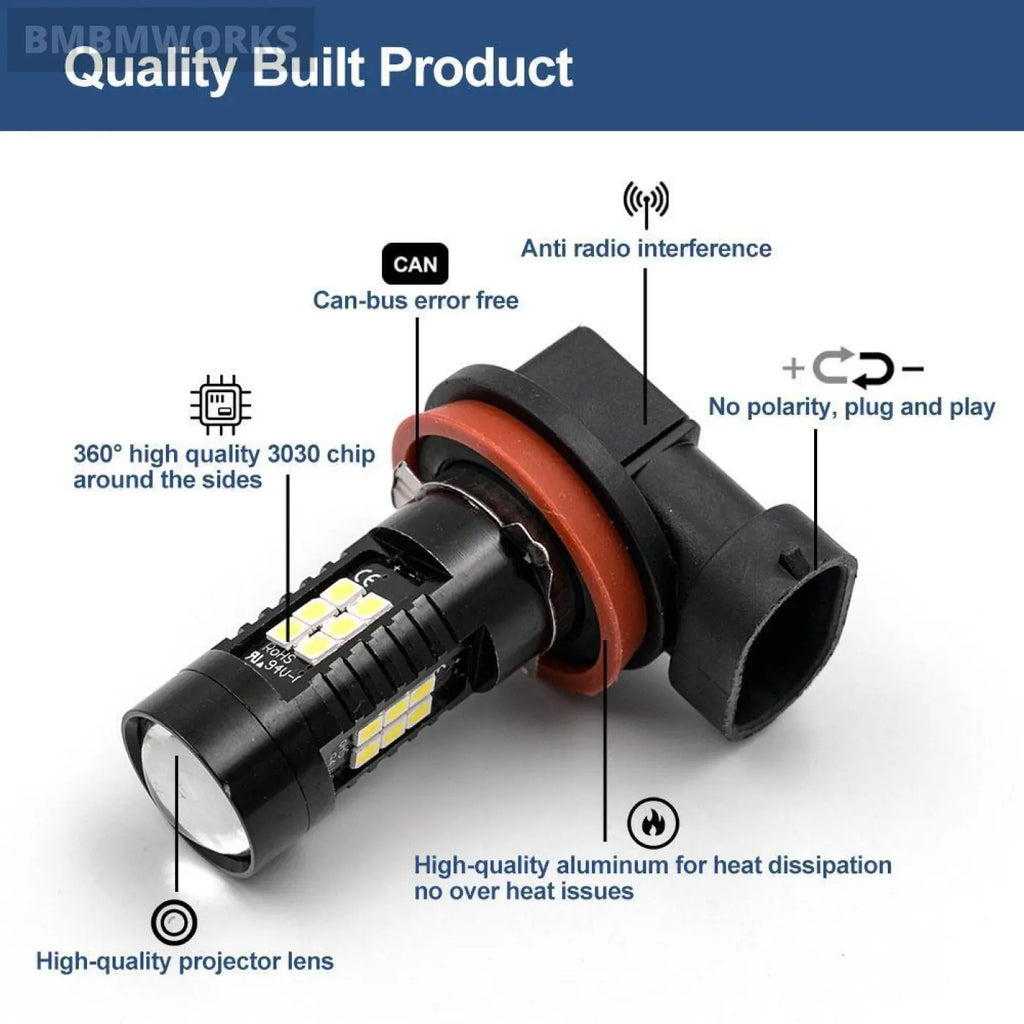 2Pcs Canbus Led Fog Lamp Bulbs Headlight Fiat 500X 14- 500L 12-19 Bravo Ii