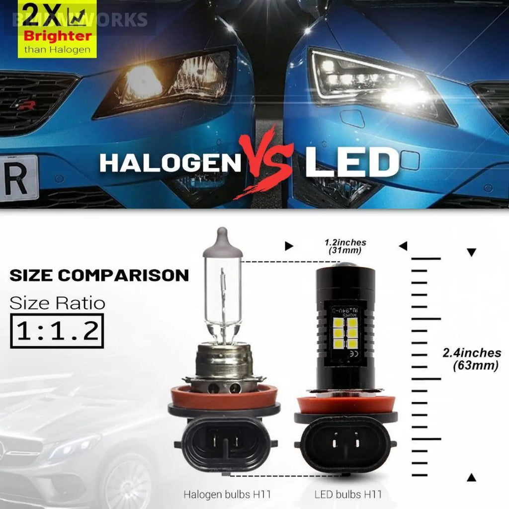 2Pcs Canbus Led Fog Lamp Bulbs Headlight Fiat 500X 14- 500L 12-19 Bravo Ii
