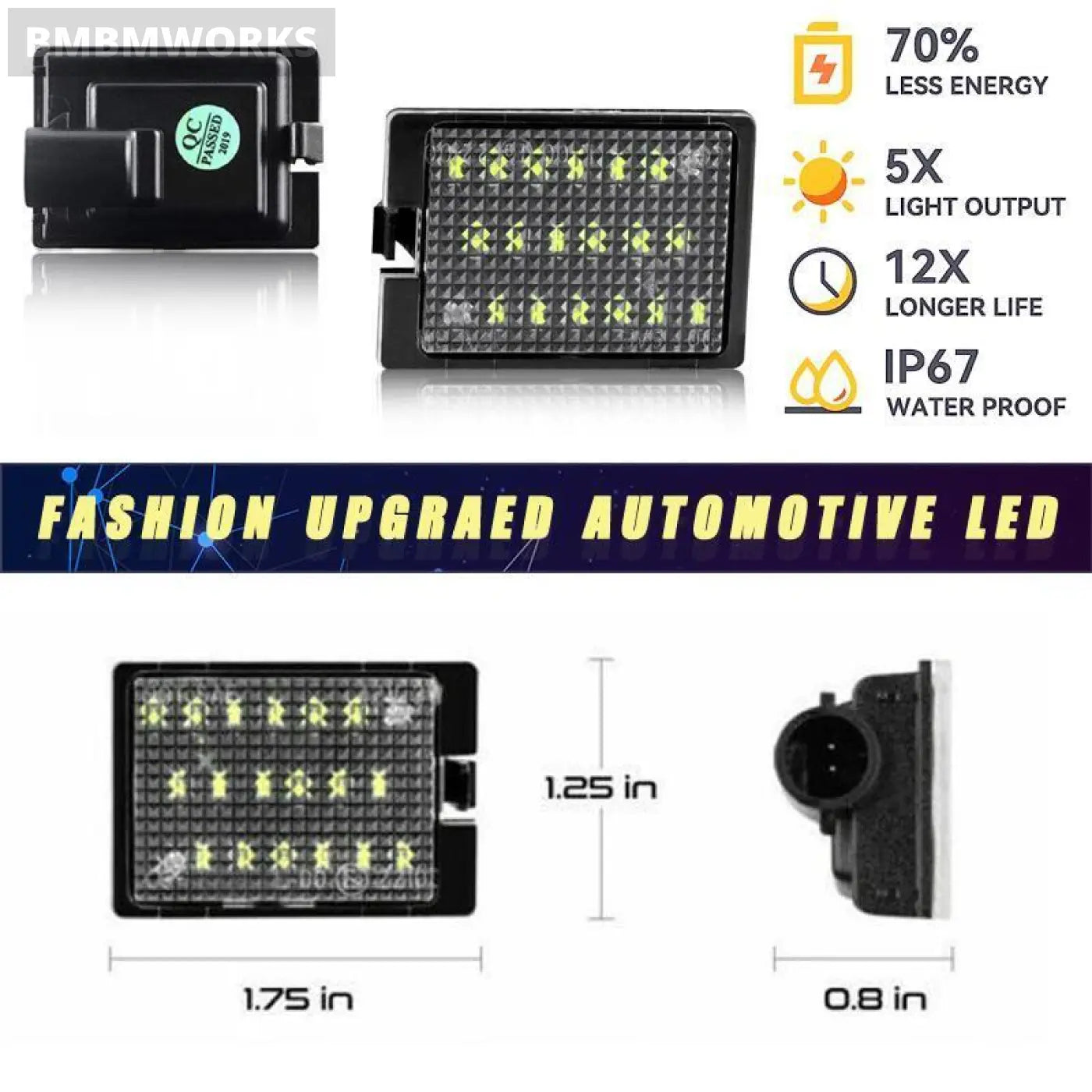 2Pcs Canbus Led License Plate Lights Dodge Durango 2014-2021 68370520Aa
