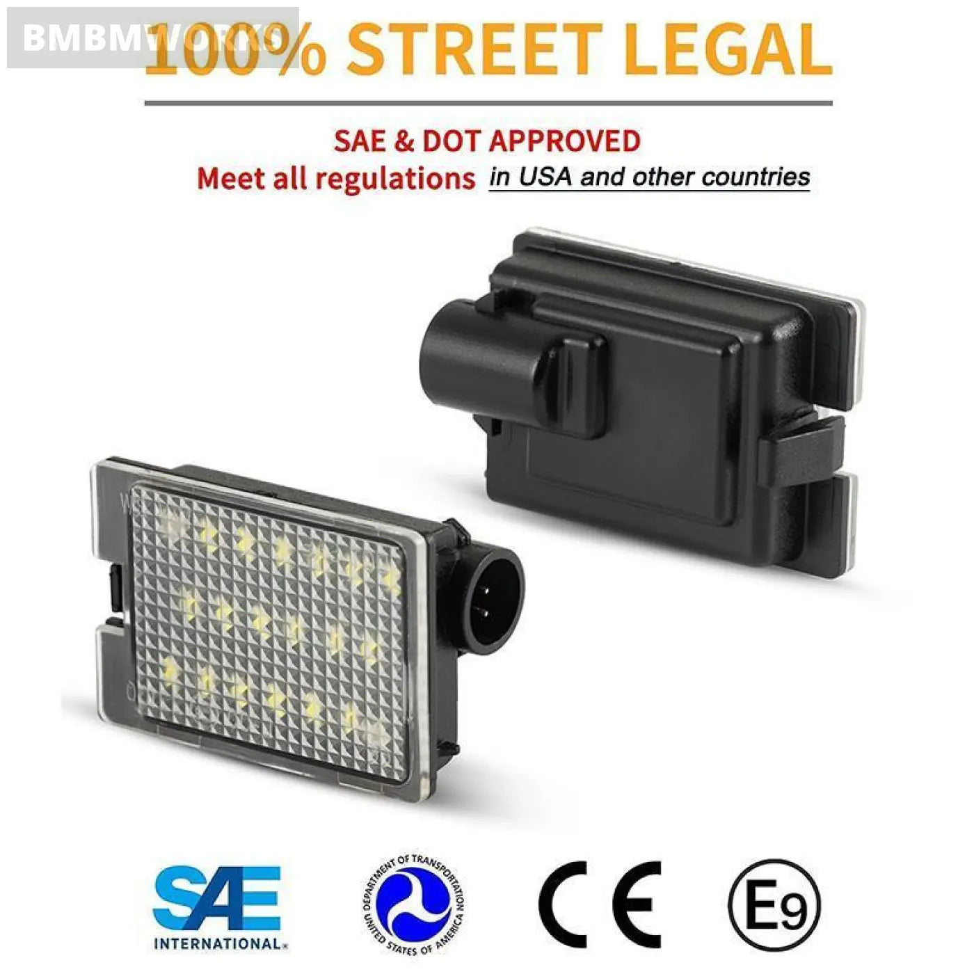 2Pcs Canbus Led License Plate Lights Dodge Durango 2014-2021 68370520Aa