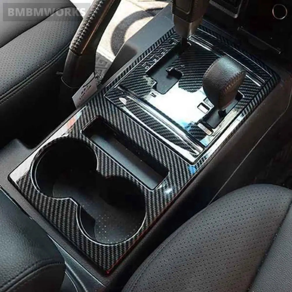 2Pcs Carbon Fiber Gear Shift Panel Cover Trim Mitsubishi Pajero 2007-2019