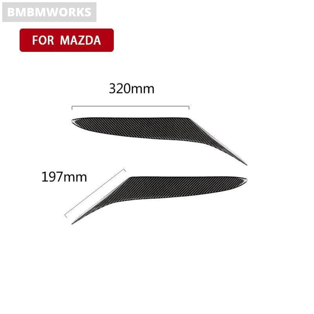 2Pcs Carbon Fiber Headlight Eyelids Cover Trim Stickers Mazda Rx-8 2004-2008
