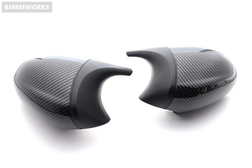 2Pcs Carbon Fiber Look Side Mirror Cover Cap Bmw E90 E91 E92 E93 E81 E87 E82 E88