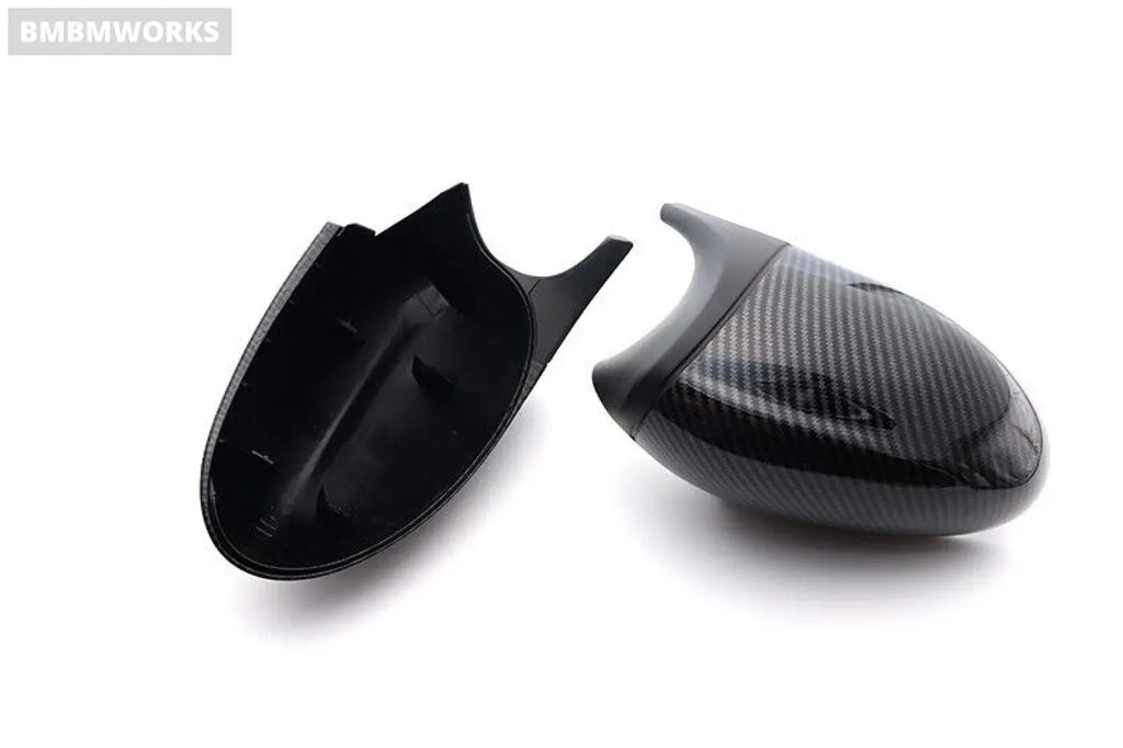 2Pcs Carbon Fiber Look Side Mirror Cover Cap Bmw E90 E91 E92 E93 E81 E87 E82 E88